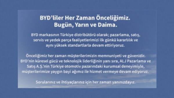 BYD Türkiye, 1 Milyar Dolarlık Fabrika Yatırımının Askıya Alınmasına Rağmen Hizmetlerini Sürdürüyor